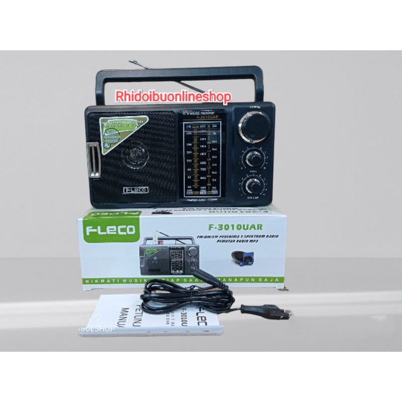 Radio FLECO F-3010UAR USB SD MP3 AM/FM/5W  Radio BerSuara Jernih