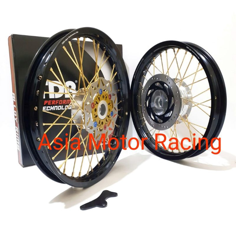 Paketan Velg Ninja 150 Ninja R Ninja RR Velg Tdr 160 185 Ring 17 Jari2 Ruji TDR  Tromol Cakram Depan