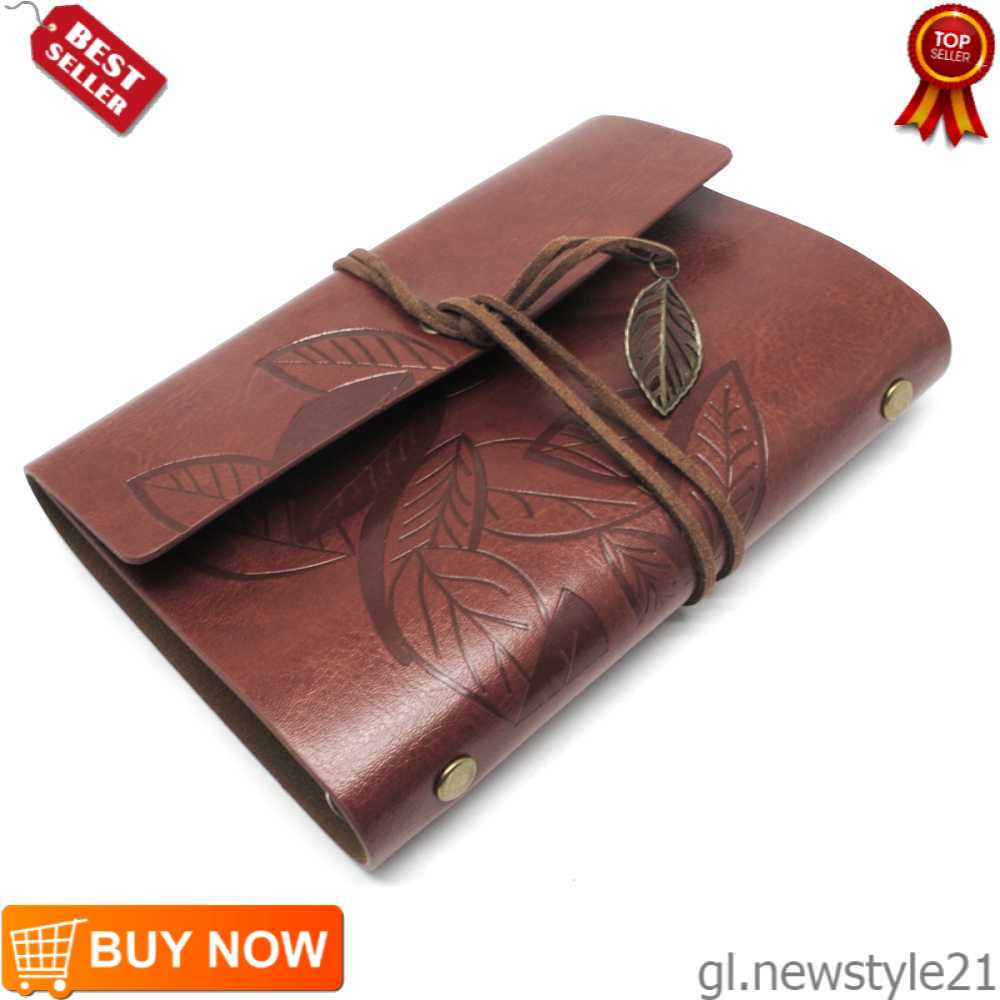 

BESTOYARD Buku Catatan Binder Kulit Retro Leaf Kertas A5 -Buku Binder- Buku Catatan Harian-Buku Diary Cover Kulit-Buku Diary- BSD666