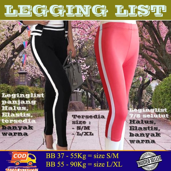 Legging list - list samping - legging korea - Legging wanita strip - Leging wanita strip - Leging