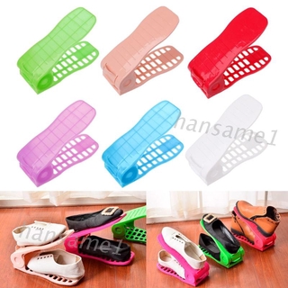 Han Home Shoes Base Space Saver Adjustable Double Layer Shoes Rack Storage Shelf Shopee Indonesia