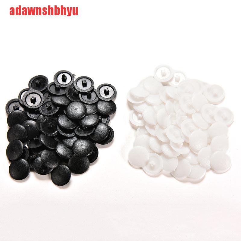 50/200x Penutup Sekrup Bahan Plastik Warna Hitam Putih