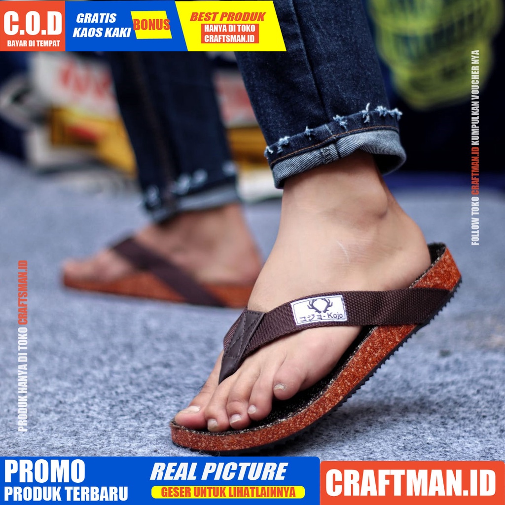 CRAFTS x RICAPO Sandal Pria Sandal Jepit Pria Casual Pria Sendal Pria