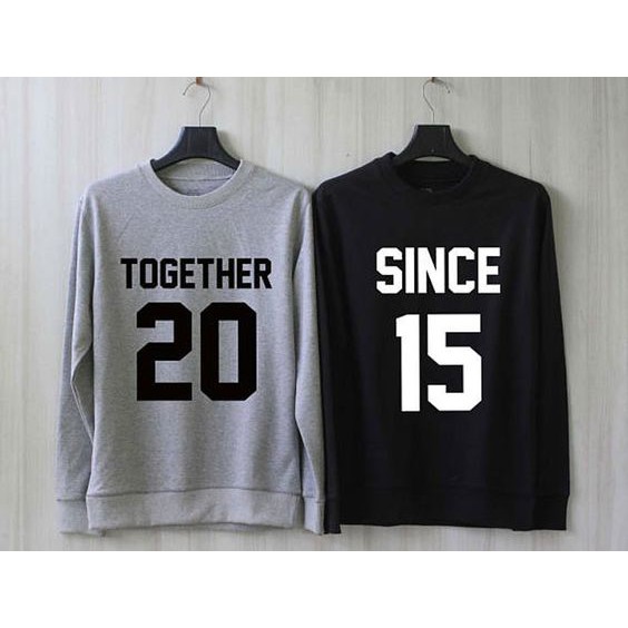 Sweater Couple SINCE TOGETHER Fleece All Size - Big Size S M L XL XXL XXXL XXXXL XXXXXL- Hot Promo