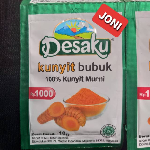 

Bumbu Desaku Kunyit Bubuk 1 Renteng 10gram isi 12 sachet