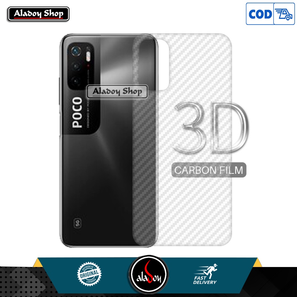 PAKET 3 IN 1 Case XIAOMI POCO M3 PRO 5G 2021 Casing + Tempered Glass Full Layar + Skin Carbon 3D