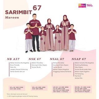 SARIMBIT NIBRAS  67 NIBRAS  2020 SERAGAM KELUARGA  BAJU  