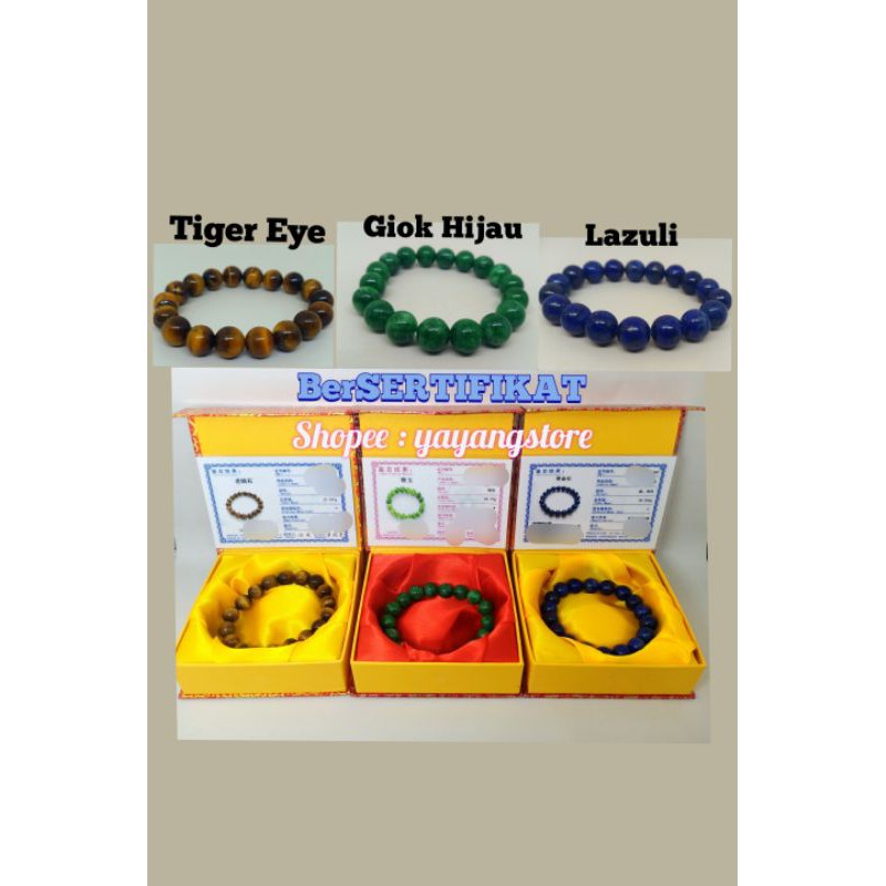 Gelang Batu Alam Lazuli Asli BerSertifikat