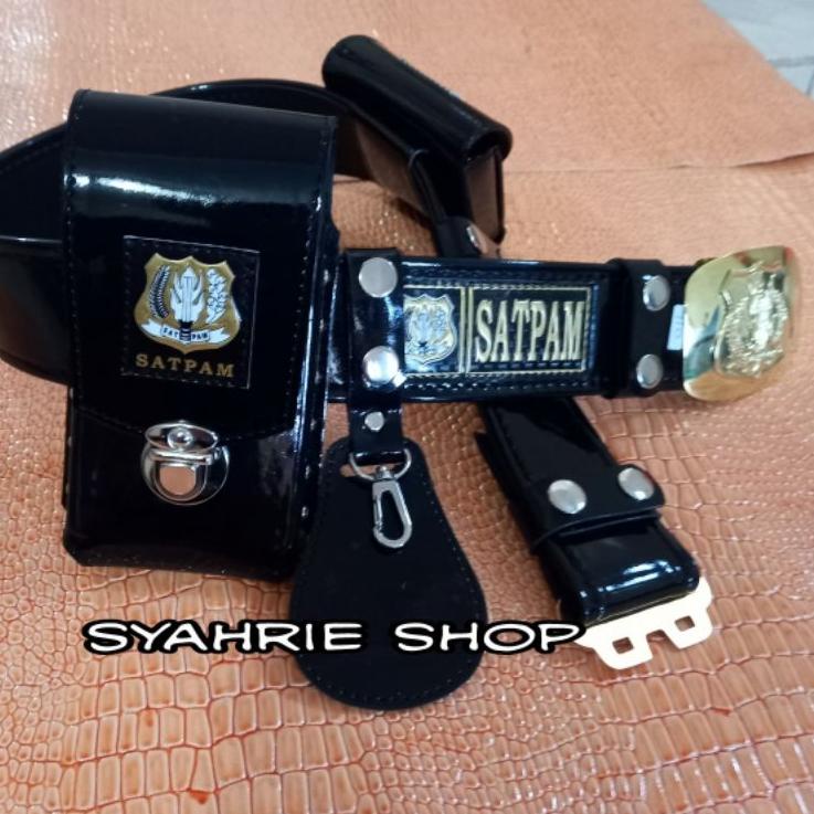 Recomended.. kopel satpam sabuk security terbaru hitam satu set lengkap (EMBOS SATPAM)