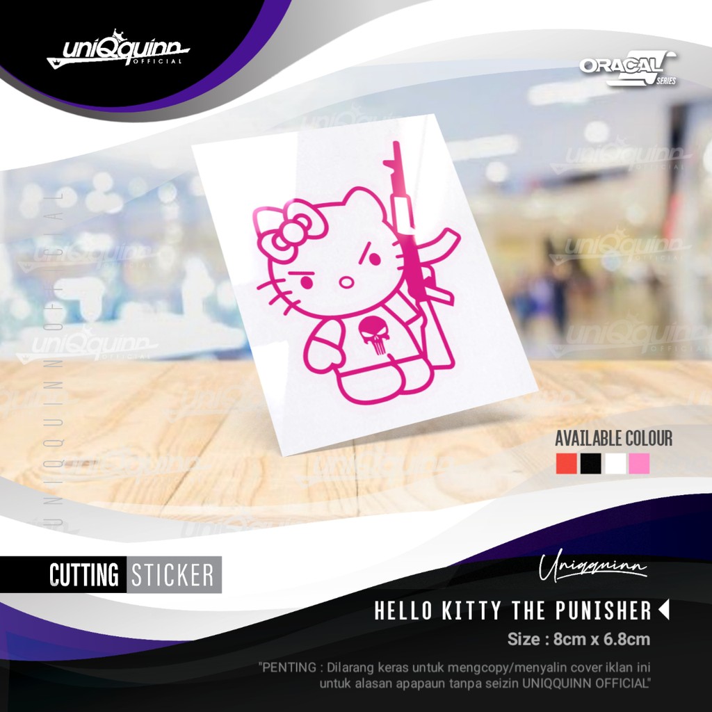 

UQ Cutting Sticker Hello Kitty Punisher | Stiker Hello Kitty Punish - Pink