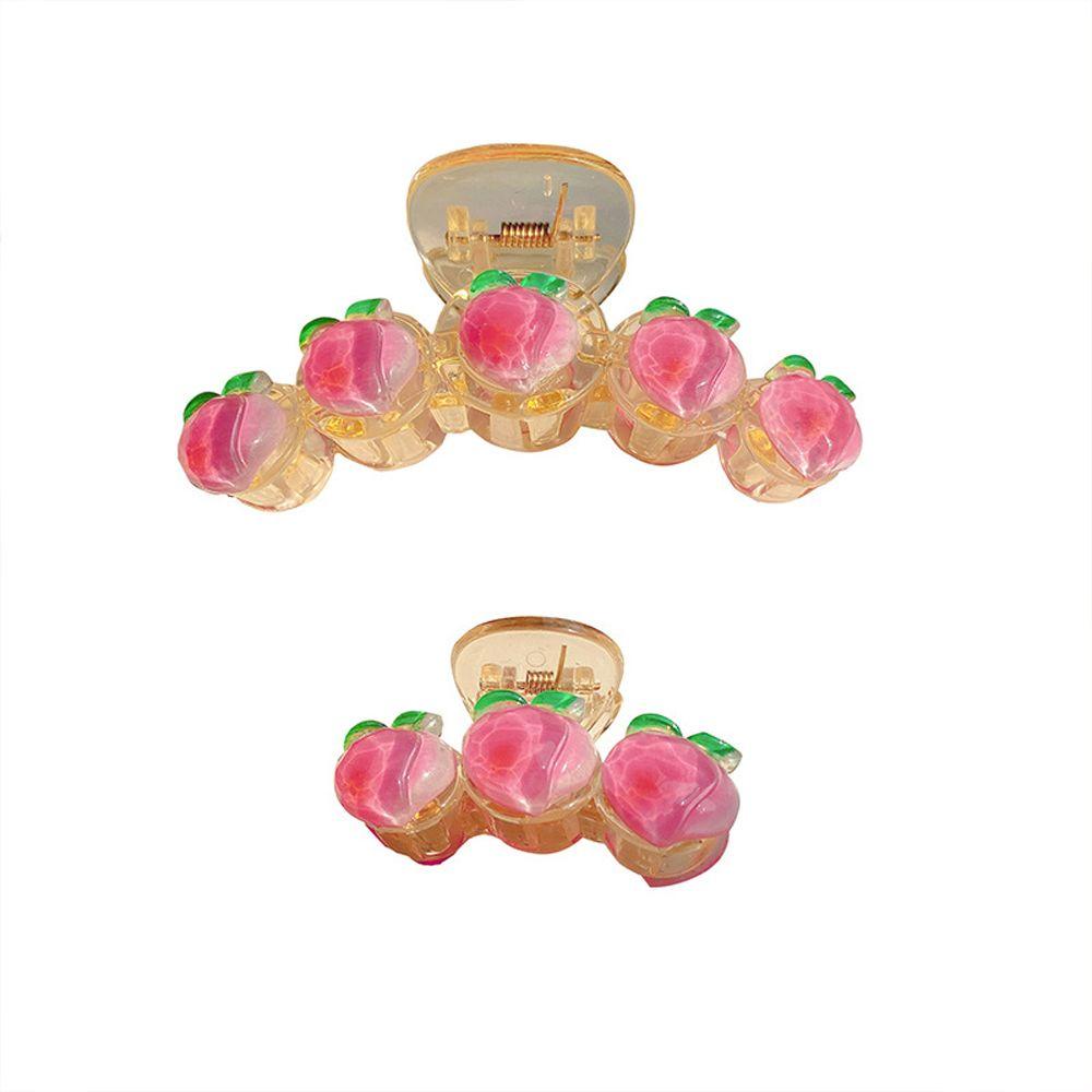 Needway   Wanita Hair Claw Trendy Elegan Pink Peach Musim Panas Kawaii Rambut Jepang Crab Clip