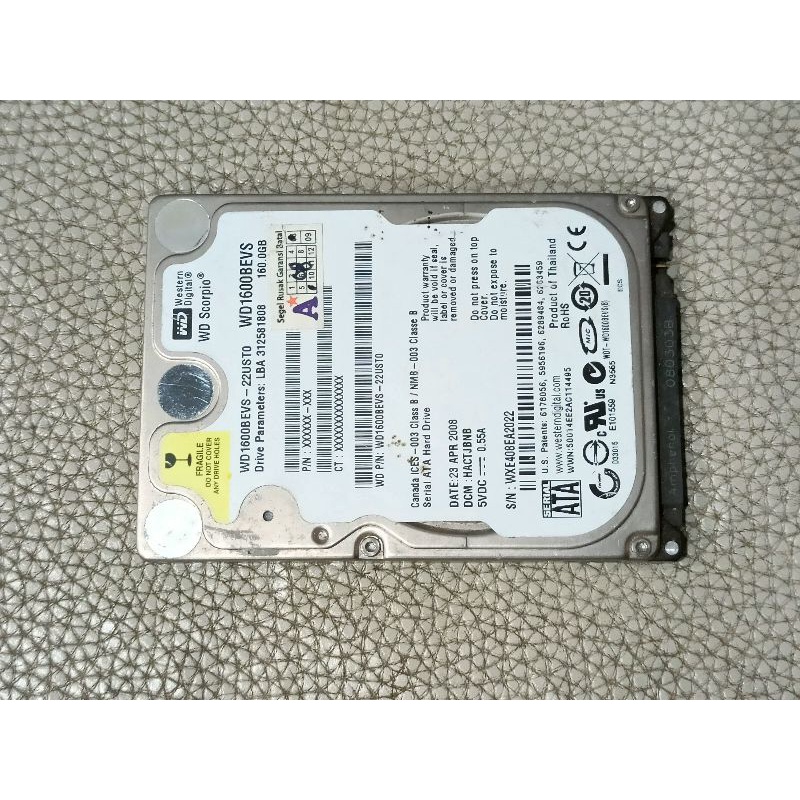 HDD WD 160gb 2.5 sata Copotan Laptop harddisk