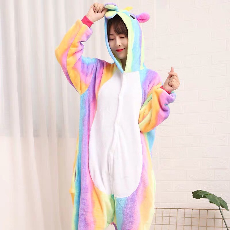 KOSTUM UNICORN RAINBOW KUDA PONY ONESIE PIYAMA COSPLAY BAJU TIDUR 1