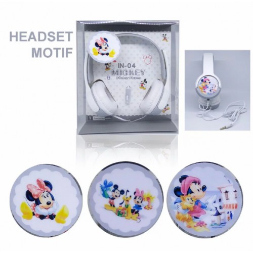 Headset motif MINION / HELLO KITTY / DORAEMON / FROZEN / MICKEY MOUSE Headset bando anak-anak