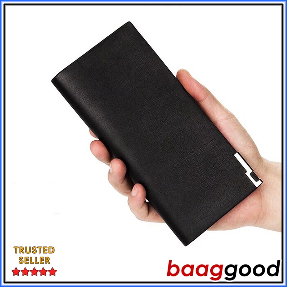 BG164 Dompet Kulit Panjang Import Pria - Dompet Tipis HP Kartu Cowok - Slim Wallet Cowo Laki Travel