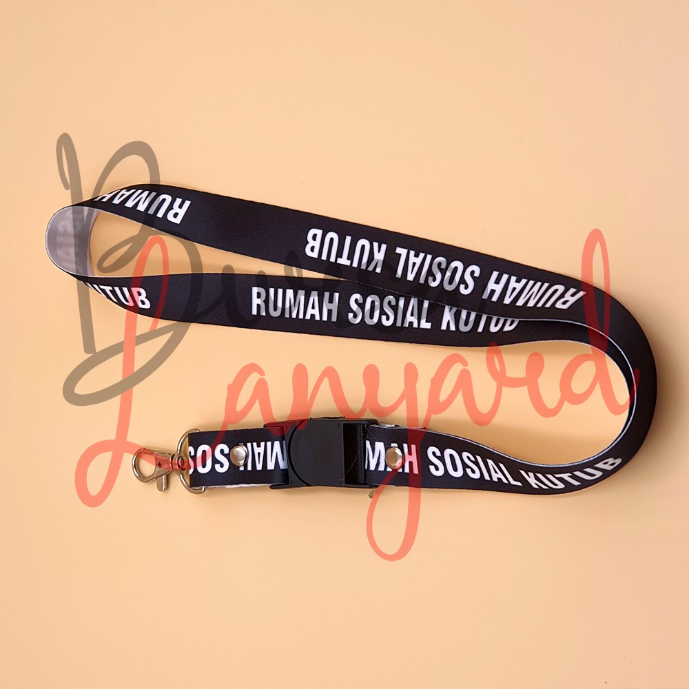 

LANYARD CUSTOM DIGITAL PRINT 1 Sisi 2 Cm | Tali / Gantungan ID CARD / Accesories Kantor Kait Chrome