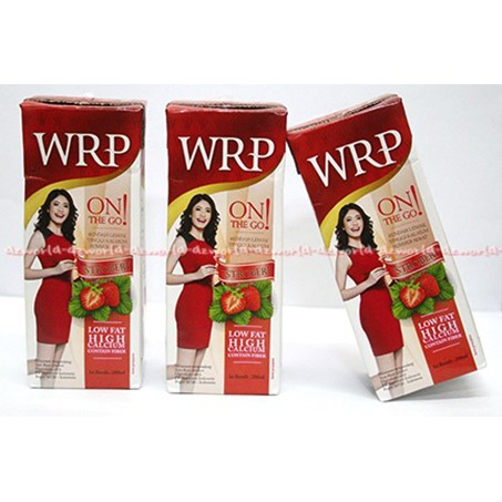 WRP Langsung Minum 200ml Susu Cair Wrp On the Go Rasa Kopi Stroberi Coklat Strawberry Original Wrp UHT Susu Diet Rendah Lemak