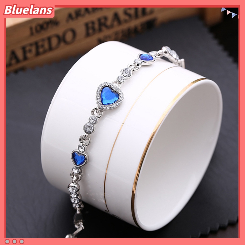 Gelang Berlian Imitasi Bentuk Hati Bahan Alloy Untuk Dekorasi Kencan