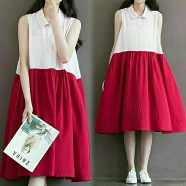 Bigdress Pink / baju wanita jumbo / baju bagus murah