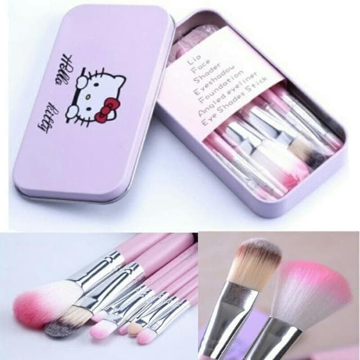 HELLO KITTY BRUSH KUAS SET 7 IN 1 - GOOD QUALITY