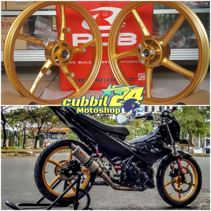 Velg RCB satria fu 150 fu fi injeksi sp522 palang 5 gold original racing boy