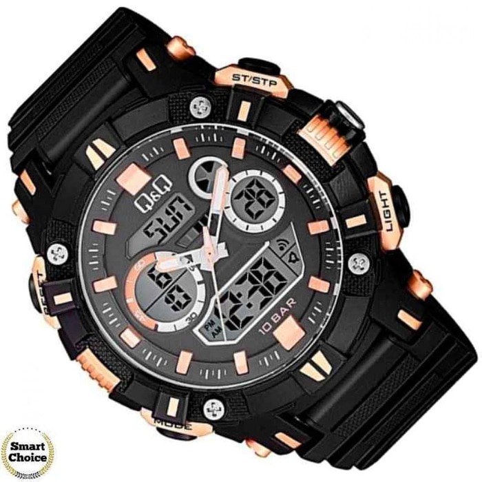 Q&Q QnQ QQ Analog Digital Jam Tangan Pria Hitam GW88J005Y Original