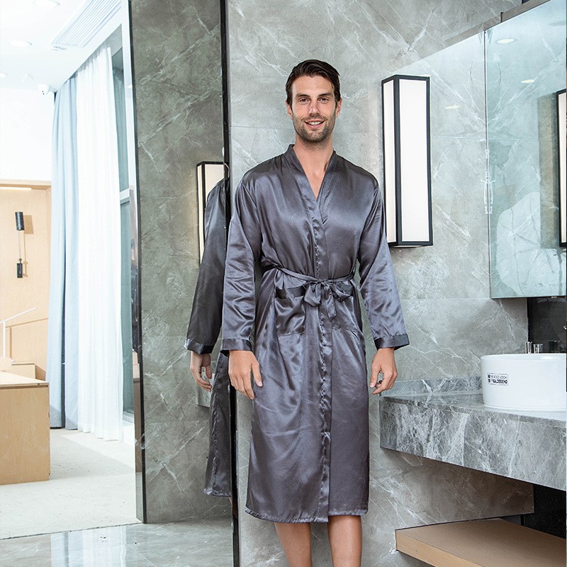 Baju Tidur Kimono Bahan Satin PRIA Korea Fashion Mens Silk Sleepwear
