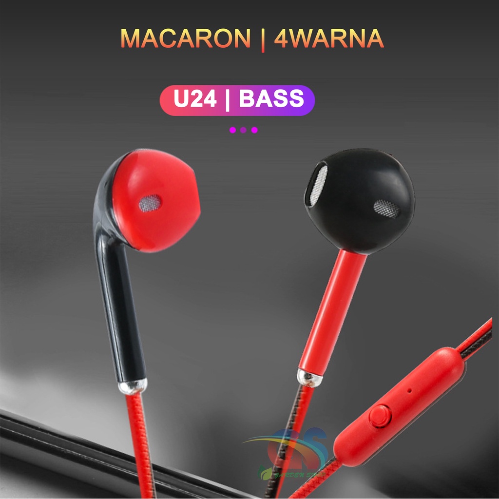 HEADSET MACARON u24 EXTRA BASS HIFI | Two Tone 4WARNA PILIHAN FAVORIT