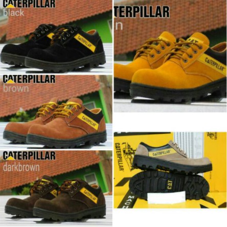 TERLARIS !!!!! Sepatu Safety Boots CATERPILLAR PENDEK Suede Bisa Bayar Di Rumah [COD]