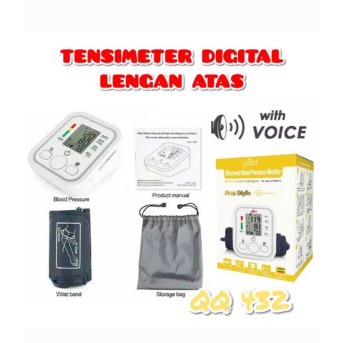 Tensimeter digital lengan atas alat ukur tekanan darah dengan monitor blood pressure alat tensi