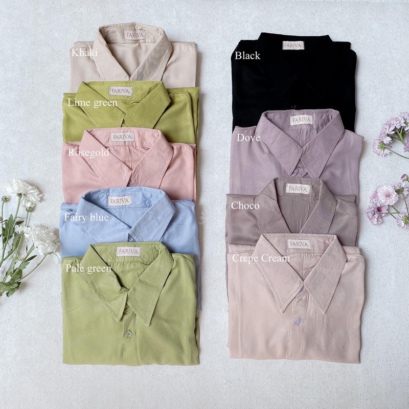 FARIVA - Yuki Oversize Shirt Kemeja Rayon Twill Uniqlo Premium