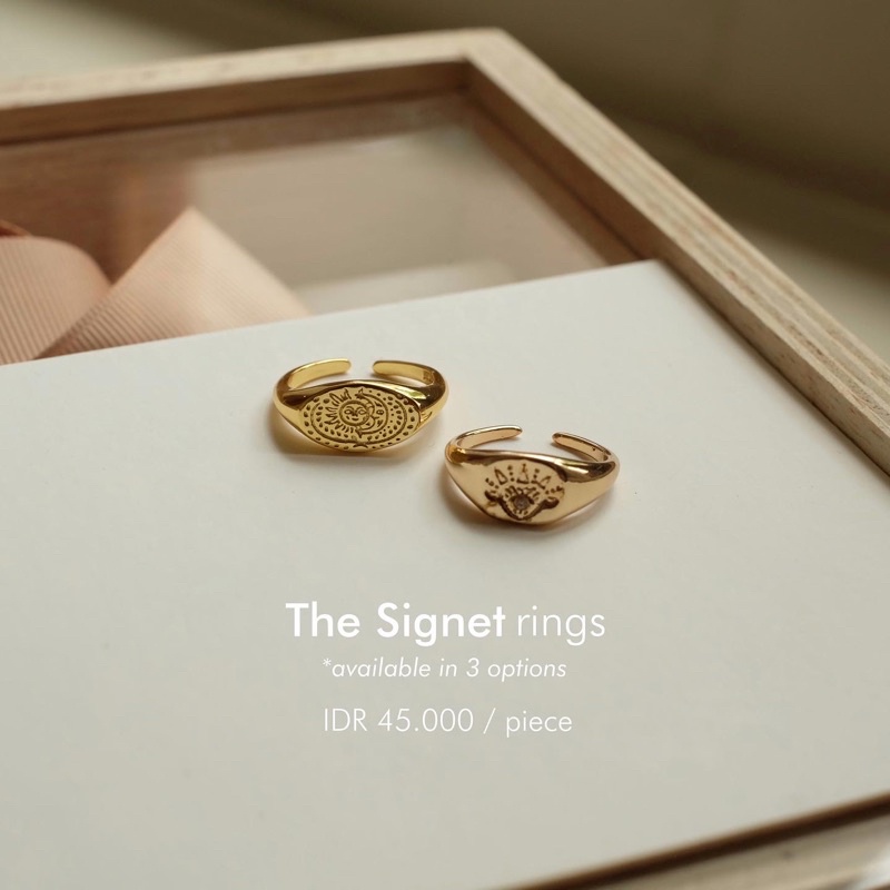 Ark.co - The Signet Ring (Odyssey, Helio, Lune du soleil) cincin statement chunky minimalis