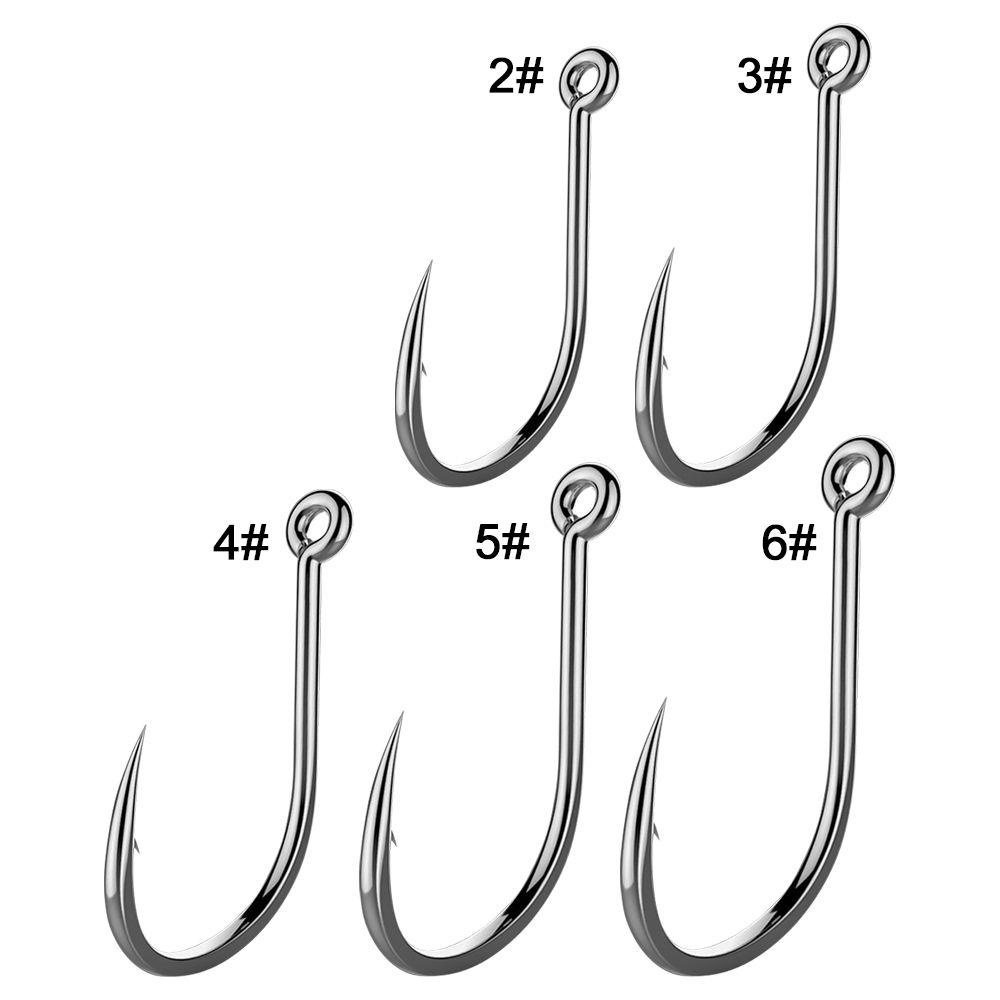 TOP 500pcs Pengait Pancing2# 3# 4# 5# 6# Hook Berduri Jig Kepala Engkol Offshore Angling