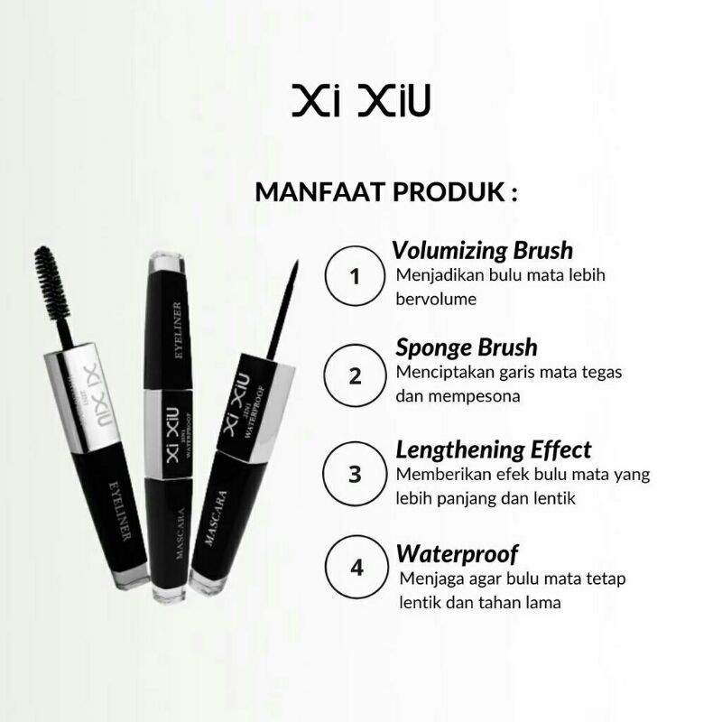 ❤️GROSIR❤️ XI XIU 2 IN 1 MASCARA &amp; EYELINER WATERPROOF