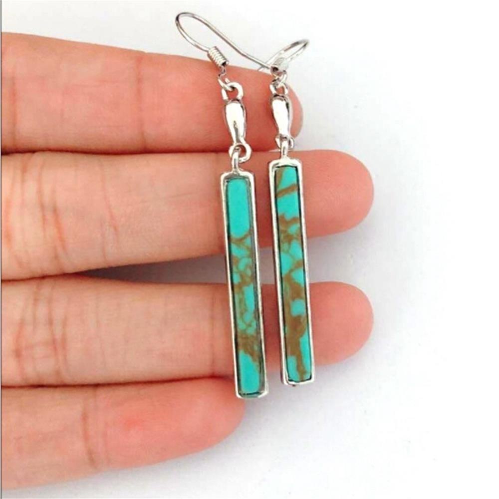 Lily 1pasang Anting Hoop New Bohemian Turquoise Ear Stud