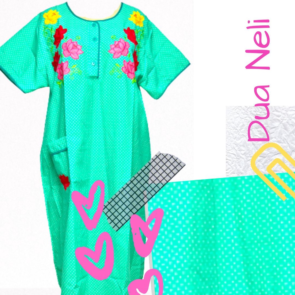 Dasterku Murah Katun Polkadot Bordir  Cantik Ukuran L Lavender 6 Varian Warna