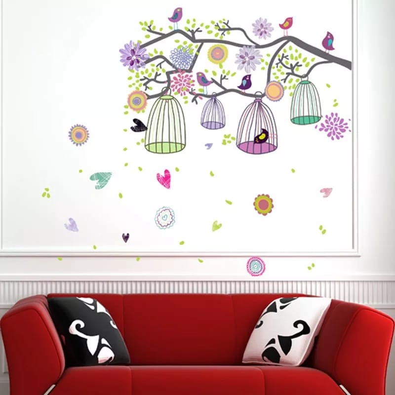 Bohemia Bird Cage Wallsticker Sticker Dinding