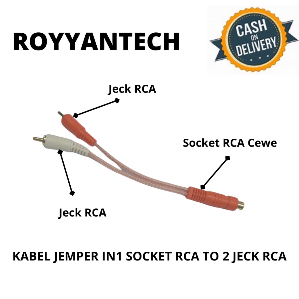 KABEL RCA CABANG KABEL JEMPER 1 IN TO 2 OUT KABEL Y RCA