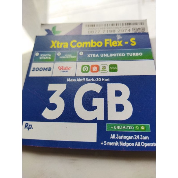 kartu Perdana xl combo flex 3.GB UNLIMITED