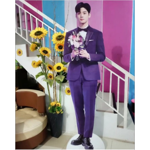 Stand figure real size cha eun woo impraboard tipis
