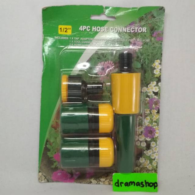 Set Sambungan Konektor semprotan selang air taman lurus Hose Connector quick release dramashop