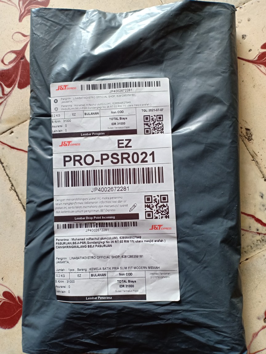 Kemeja Batik Pria Slim Fit Modern Mewah Lengan Pendek Slimfit Ob411