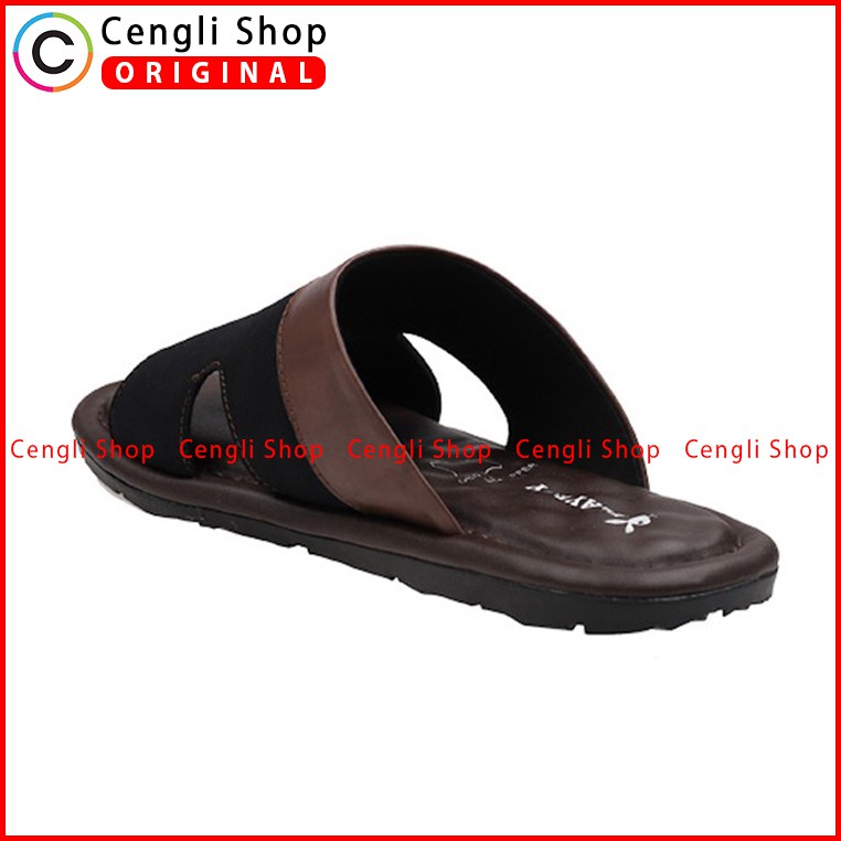 PLAYBOY SANDAL KULIT CASUAL PRIA ORIGINAL TERBARU SENDAL BRANDED HITAM PLD1