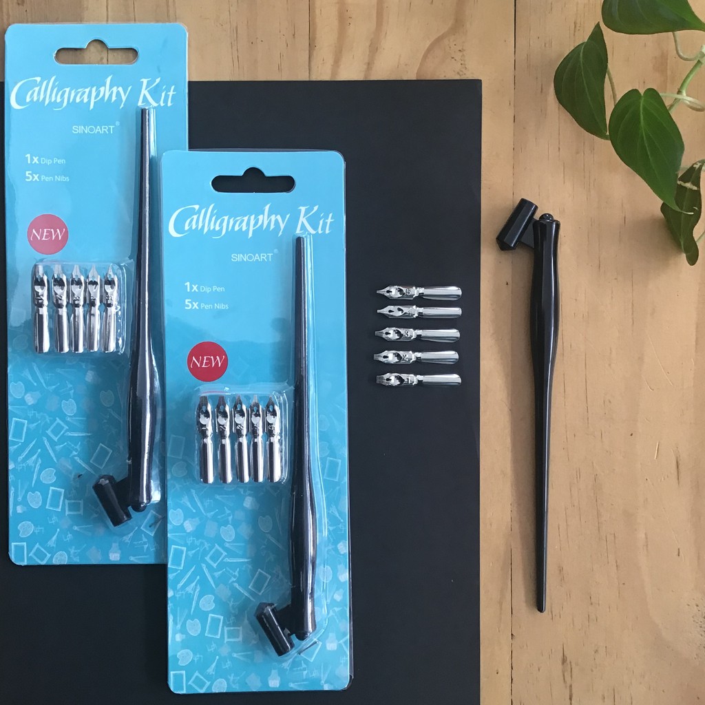 

Sinoart Calligraphy Kit / Set Pena Kaligrafi & Oblique Pen Nib Holder