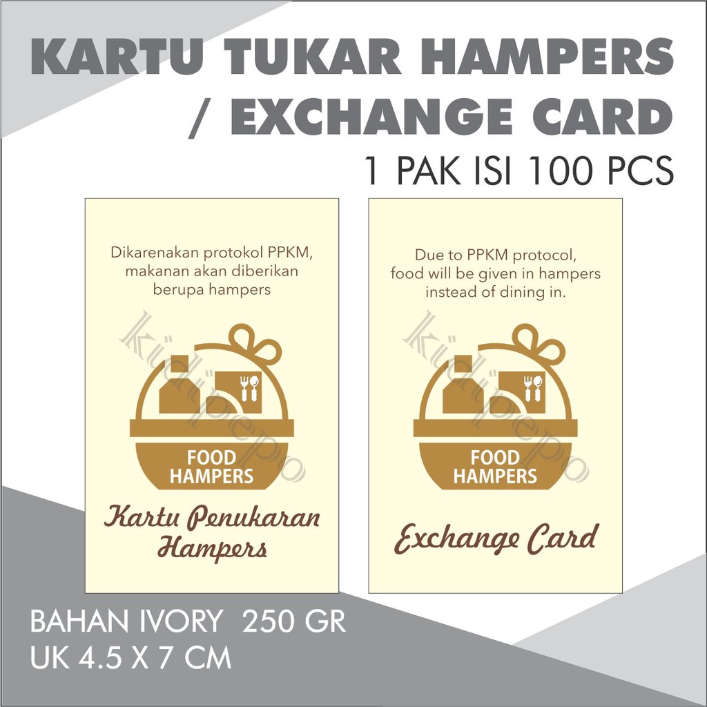 

KARTU PENUKARAN HAMPERS / FOOD HAMPERS EXCHANGE CARD