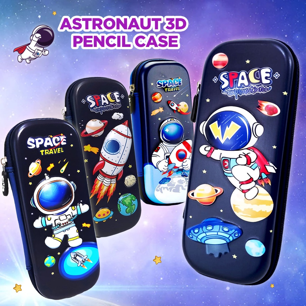 TERBARU Kotak pensil tempat pensil hardtop cowo Motif ASTRONOT 3D 6D kado ultah anak keren Size 22x5X10 CM