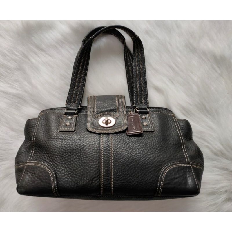Coach black leather  bag preloved