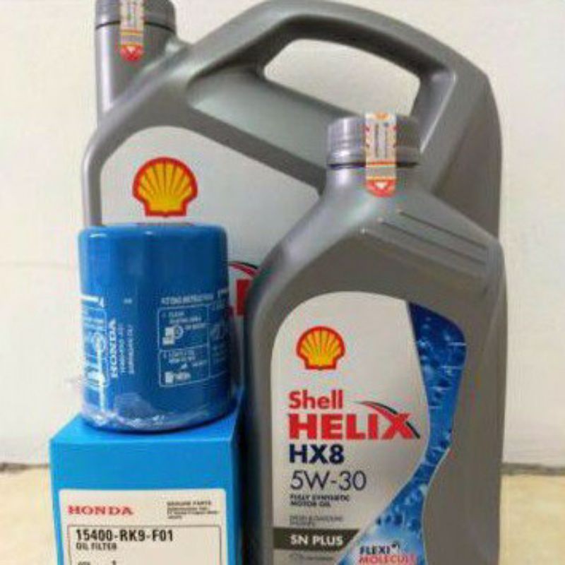 paketan oli mesin merk shell 1 gln + 1 liter + 1 pc filter oli honda