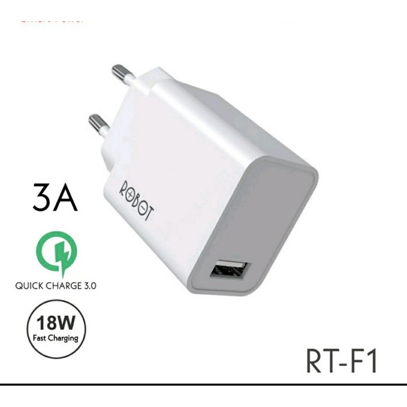 Kepala Charger/Batok Charger ROBOT RT-F1 QC3.0 FASTCHARGING