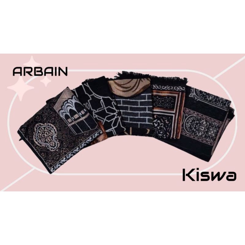 Sajadah Arbain Tambang Chenile Black Kiswa 67x110cm